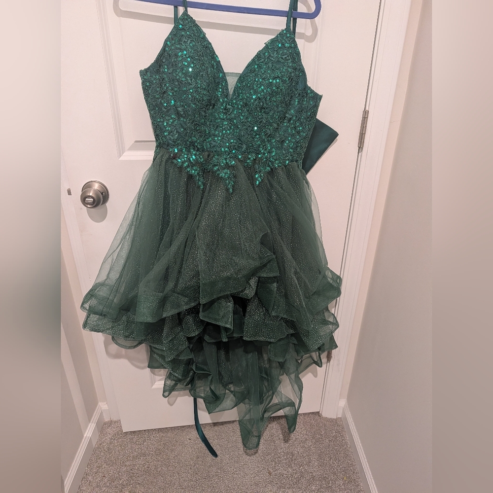 Girls Emerald Green Sparkle Tulle Party Dress